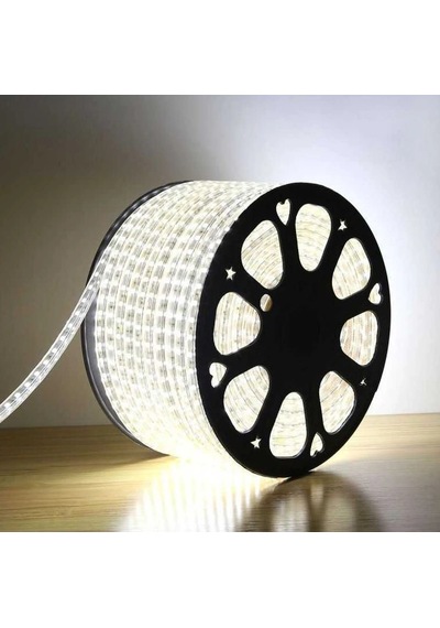 Metrede 120 Ledli 1 Metre Beyaz Işık 220 Volt İç Ve Dış Mekan Uyumlu Şerit Led