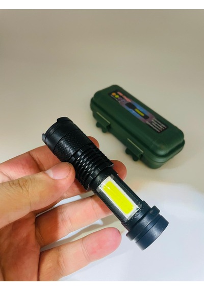 Led Fener Usb Sarjlı Kutusunda Flaşlı Led Işık //10cm Siyah