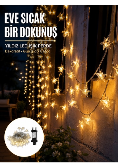 Yıldız Led Işık 5 Metre Dekoratif Aydınlatma Günışığı Yeni Nesil Çokrenkli