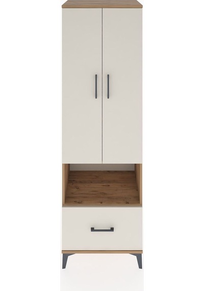 Hyperion Dolap 5 Raflı Tek Çekmeceli 2 Kapaklı 60x44x195 Çam-aytaşı Atlas Çam
