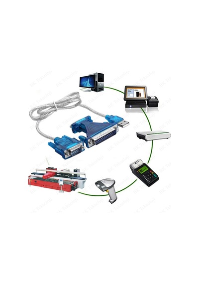 Usb 2.0 - Rs-232 Seri Bağlantı Noktası Kablosu + 9 Pin To 25 Pin