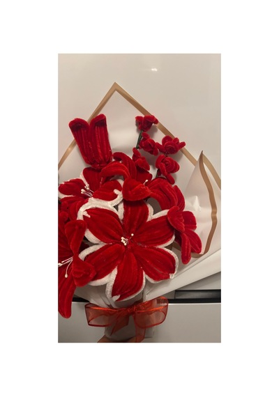 Kadife Çiçek Buketi Bordo - 829134282 Bordo