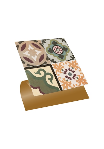 Tink KENDİNDEN YAPIŞKANLI KAFKAS DESENLİ PVC KARO 30X30 CM