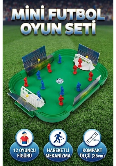 Mini Futbol Oyun Seti Taşınabilir Hareketli Mekanizmalı Eğlenceli Futbol Seti