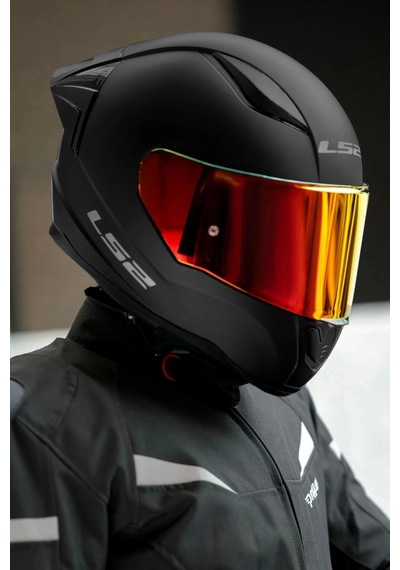 LS2 Rapıd 2 Race Kırmızı Şeffaf Camlı Kask Mat Siyah