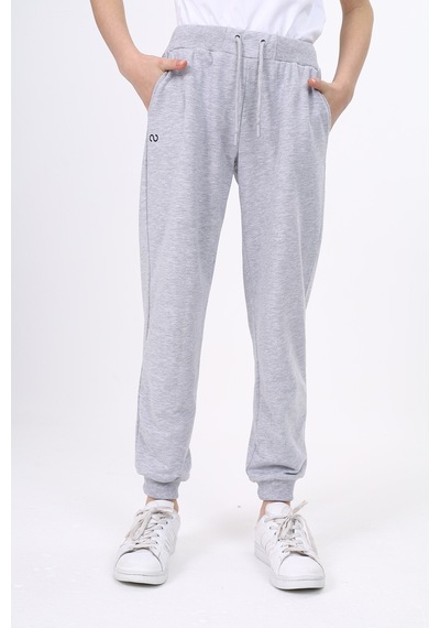Kız Çocuk Baskılı Beli Paçası Ribanalı Cepli Basic Jogger Eşofman Altı 2 İplik Gri Melanj Kız Çocuk Baskılı Beli Paçası Ribanalı Cepli Basic Jogger Eşofman Altı 2 İplik Gri Melanj