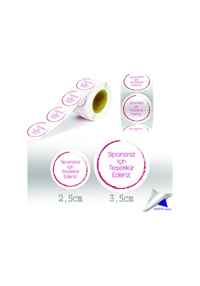 Sipariş Paketi Etiketi Sticker 3,5cm 28 Adet Baskes Model 12