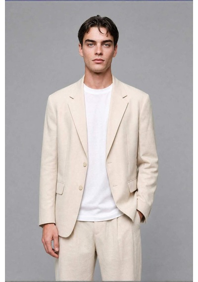 Defacto Oversıze Tencel Ecru Blazer Ceket H7042ax26smer91 Ekru-er91