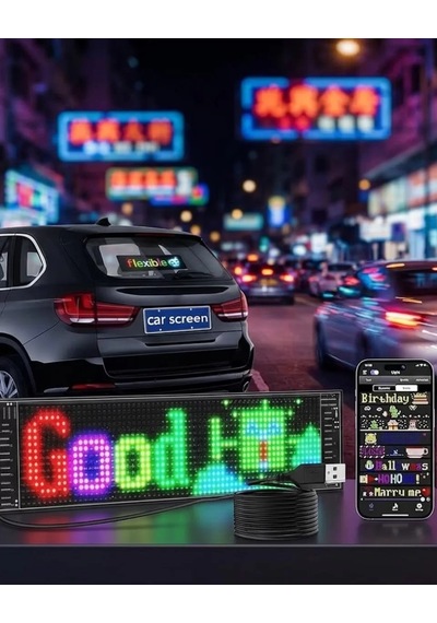 Rgb Kayan Yazı Led Panel Telefon Kontrollü Animasyonlu Akıllı Ekran 399832