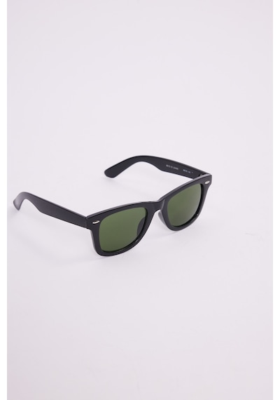 Unisex Siyah Çerçeve Yeşil Cam Uv 400 Korumalı Güneş Gözlüğü-51236 Çok Renkli