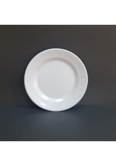6 Adet Standart Çizgi Melamin Tatlı & Yemek Servis Tabağı 19 Cm - Beyaz Beyaz