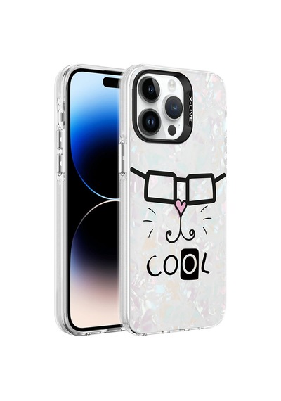 Zeyline Apple Uyumlu iPhone 14 Pro Max Mermer Desenli Zore Marbello Kapak-beyaz