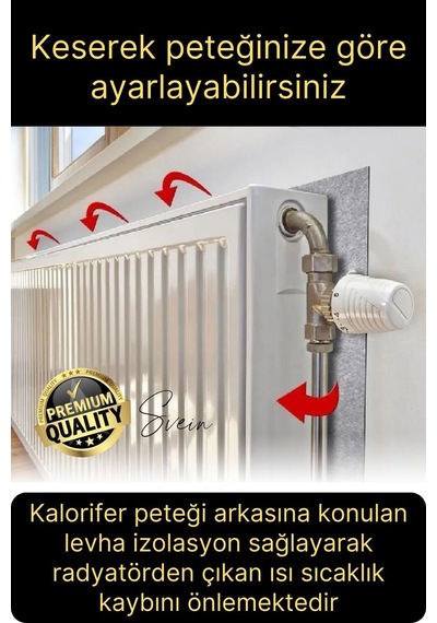 3 Adet Petek Arkası Isı Yalıtım Levhası Radyatör İzolasyon Kalorifer Ev Ofis Tasarruf Arkalığı