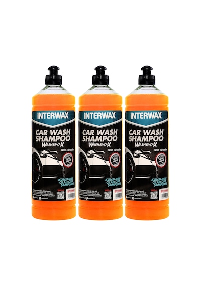 Interwax 3 Adet - Cilalı Oto Şampuanı 1L
