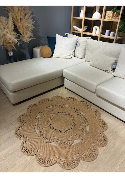 Mavaux Tiradia Hasır Jüt Kilim Halı Bej