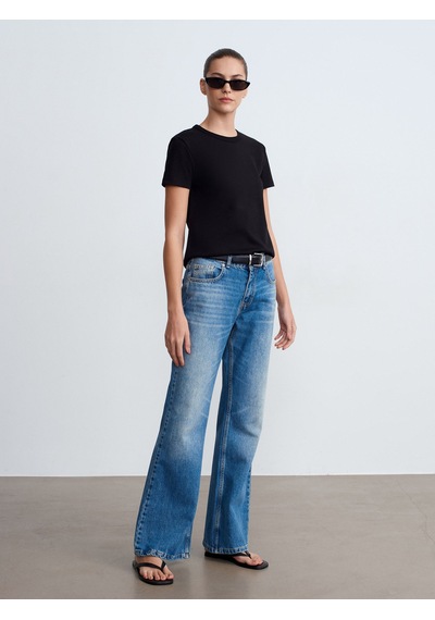 Dilvin 32779 Bisiklet Yaka T-shirt-siyah