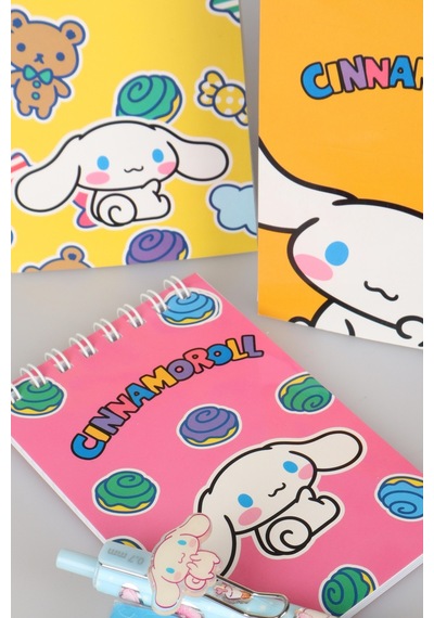 Sweet Bow Collection Lisanslı Cinnamoroll Stickerlı A7 Bloknot,uçlu Kalem Ve Silgi Seti Diğer