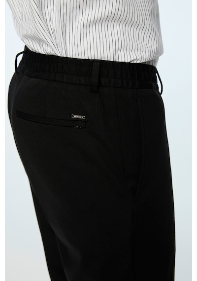 Morven Erkek Siyah Rayon Trend Düz Slim Fit Pantolon 26ms003038001 Siyah