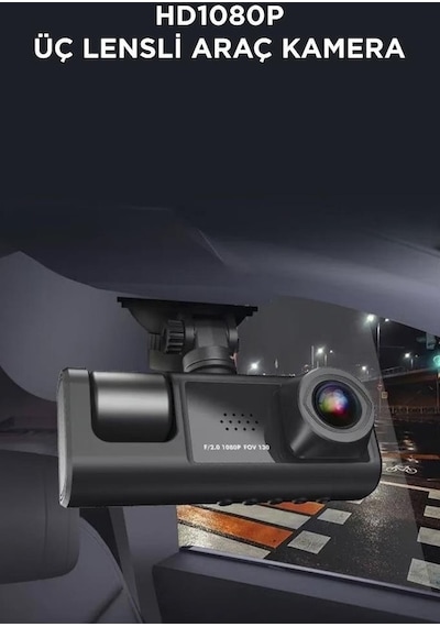 Torima Ta-01 Siyah 1080p Araç İçi 3 Kameralı Lcd Ekranlı Gece