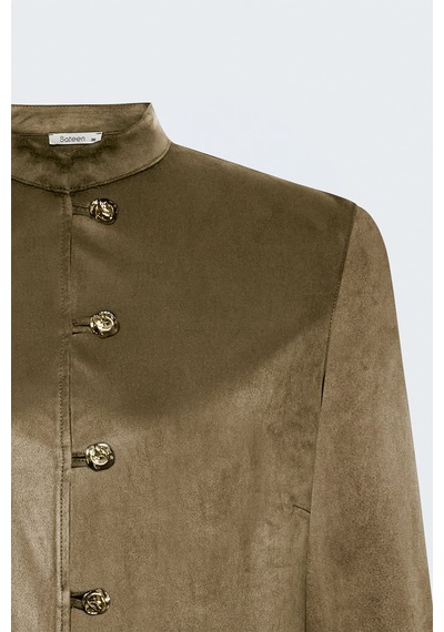 Sateen Süet Gömlek - Camel-138120
