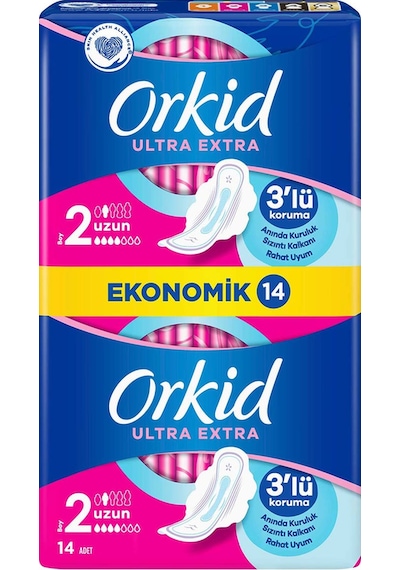Orkid Ultra Extra Hijyenik Ped Uzun Ekonomik Paket 14'lü