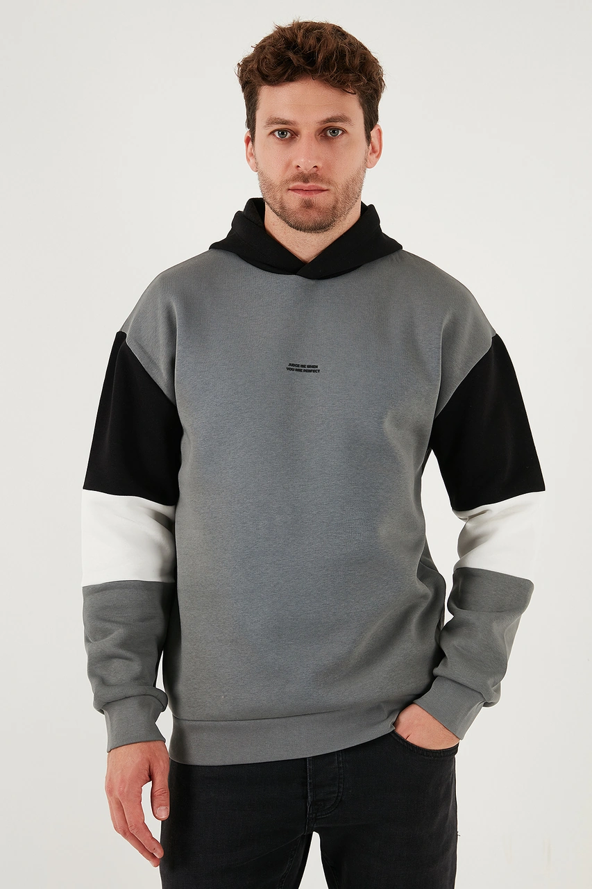 Buratti Pamuklu Relaxed Fit Kapüşonlu Içi Tüylü Yumuşak Şardonlu 2' Li Paket Erkek Sweat 5905299S2 Açık Haki-Haki