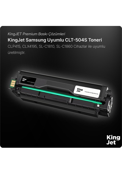 Kingjet Samsung Uyumlu Clt-k504s Standart Kapasiteli Siyah Black Çipli  Uyumlu Toner