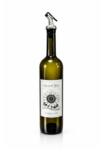 Korumalı Standlı Zeytinyağı Ve Ayçiçek Yağı Şişesi Seti, Etiketli Ve Yağdanlıklı, 750 Ml, 2 Adet Gri