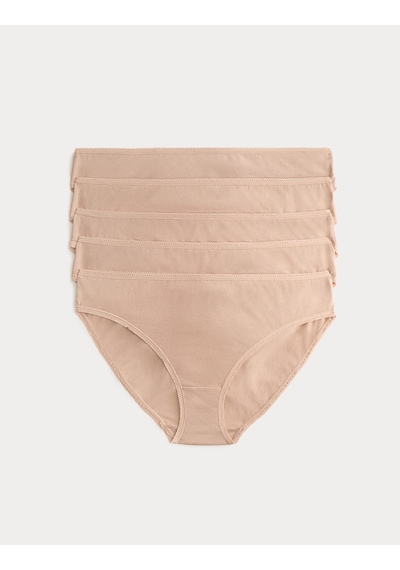 Marks & Spencer 5'li Saf Pamuklu Bikini Külot Seti T61008800N Bej