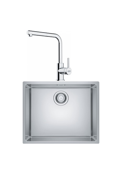 Franke Maris MRX 110-50 Tek Gözlü Eviye + Lina L Krom Spiralli Mutfak Eviye Batarya Seti Krom İnox