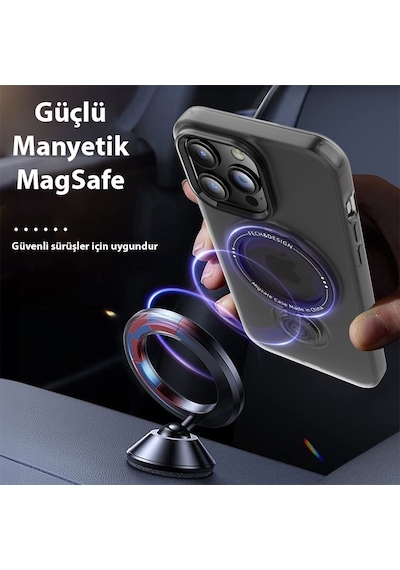 Ally Apple Uyumlu iPhone 14 Plus Magsafe Standlı Manyetik Silikon Kılıf