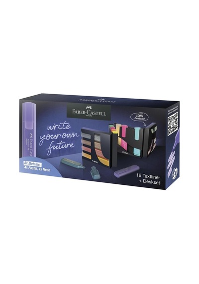 Faber Castell 46 Textliner 16 Lı Masa Seti Çok Renkli