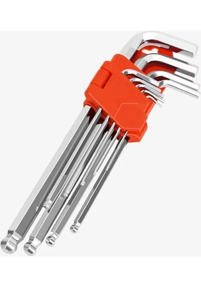 Rekotools 9 Parça Misket Başlı Uzun Allen Alyan Anahtar Seti