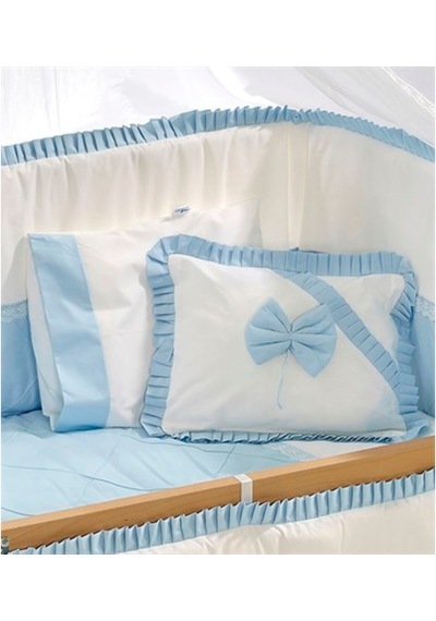 Meltem Kids Bambino Mavi Pamuklu Bebek Uyku Seti 70 x 110 CM Mavi