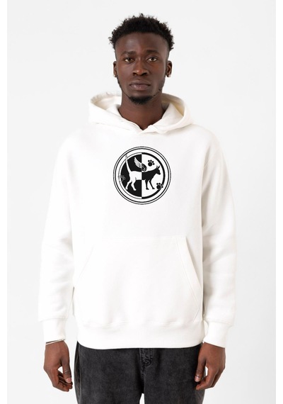 Monogatari Anime Tsubasa Cat Symbol Beyaz Erkek 3ip Kapşonlu Sweatshirt 001
