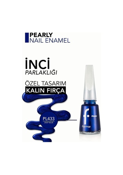 Flormar Pearly Yarı Şeffaf Sedefli Parlak Oje PL433 Deep Blue