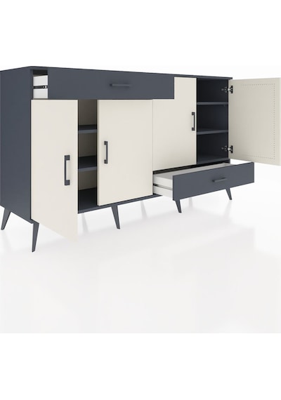 Hyperion Konsol 5 Raflı 2 Çekmeceli 4 Kapaklı 176x44x99 Antrasit- Antrasit-aytaşı/antrasit Hyperion Konsol 5 Raflı 2 Çekmeceli 4 Kapaklı 176x44x99 Antrasit- Antrasit-aytaşı/antrasit
