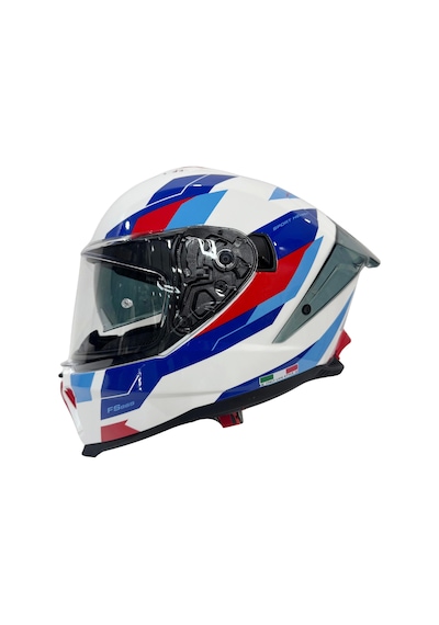 Sway Sw 865 Tİtan White Blue Red Güneş Gözlüklü Kask Beyaz - Mavi - Kırmızı