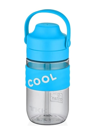 Tkk 550ml Cool Silikon Gövde Yumuşak Pipetli Çocuk Matarası Açık Mavi