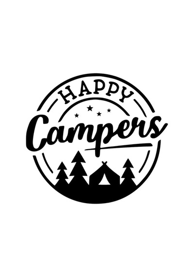 One Vıp Sale Happy Campers Sticker 10 X 10 Cm Mukavemetli