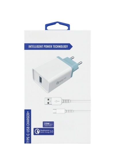 Type-c Charger 23w Max Quick Charge - Beyaz- Tek Ebat