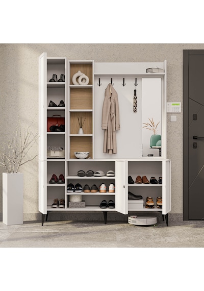 5051 Verona 4 Profil Kapaklı 15 Raflı Sağ Aynalı Portman