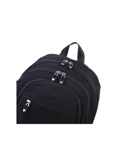 Nas Bag Unisex Büyük Boy Sırt Çantası Çok Gözlü Okul Çantası Siyah Siyah