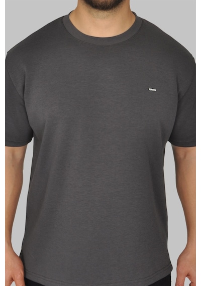 Manta 2772 Bisiklet Yaka Oversize Erkek T-shirt-29960 Antrasit