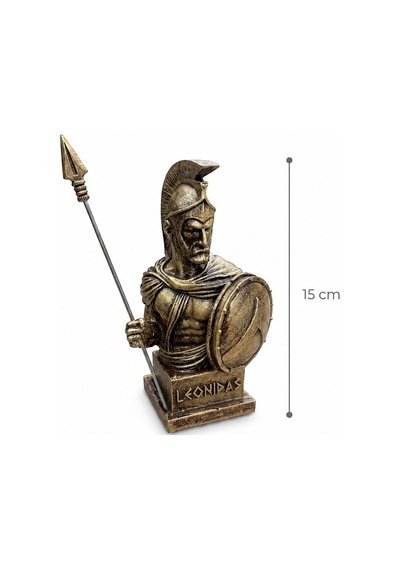 Leonidas Büstü 15 Cm Sparta Kralı Dekoratif Mitolojik Heykel, Tarihi Masaüstü Biblo