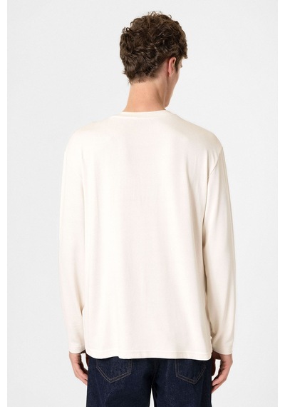 Antioch Relaxed Fit Basic Erkek T-shirt Ekru