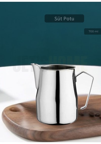 Süt Potu Paslanmaz Süt Köpürtme Sürahisi Çelik Pitcher 700 Ml