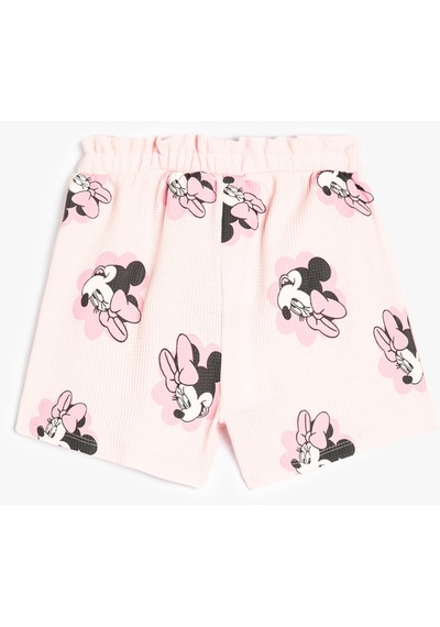 Koton Minnie Mouse Şort Lisanslı Pamuklu Pembe Desenli 4smg40063ak Pembe