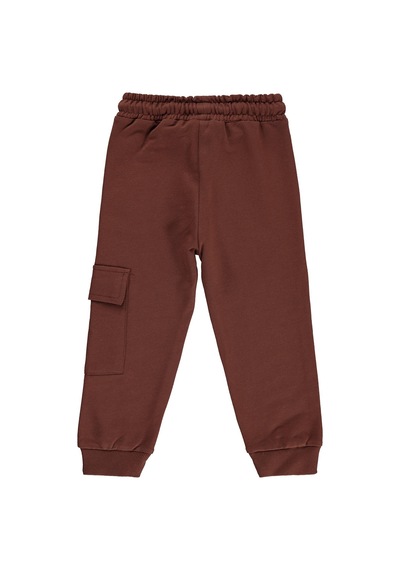 Silversun Kids Silversun Etiket Armalı Kargo Cepli 2-7 Yaş Eşofman Altı - Kahverengi
