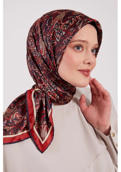 Levidor Kristal Eşarp Etnik Desen 2 Lacivert Bordo